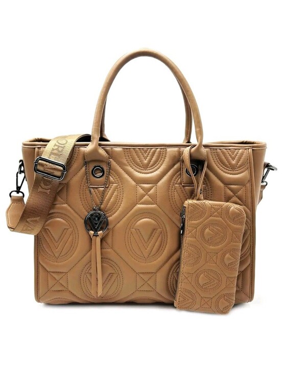 Valentino Orlandi Handbags - ✨ NWT VALENTINO ORLANDI Taupe Large Tote Bag w/ Matching Zip Pouch – (V-4002G)